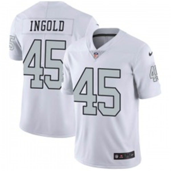 Men's Las Vegas Raiders #45 Alec Ingold Nike White Color Rush Legend Player Jersey