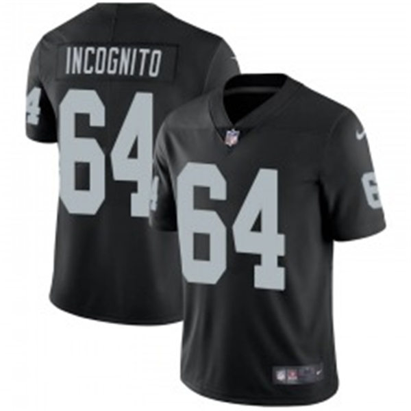 Men's Las Vegas Raiders #64 Richie Incognito Nike  Black Team Color Vapor Untouchable Jersey