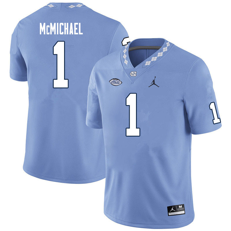 Mens North Carolina Tar Heels #1 Kyler McMichael Royal Jordan Brand Stitched NCAA college Football Jersey