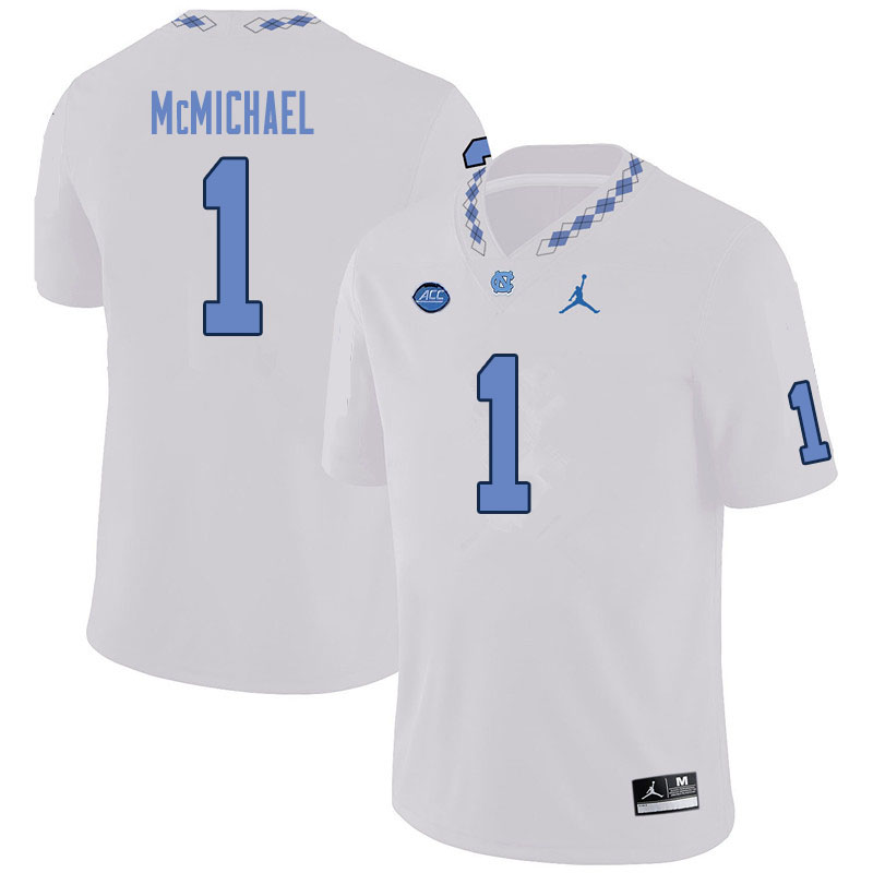 Mens North Carolina Tar Heels #1 Kyler McMichael White Jordan Brand Stitched NCAA college Football Jersey