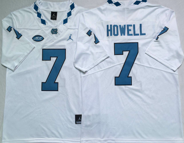Mens North Carolina Tar Heels #7 Sam Howell White Jordan Brand Stitched NCAA college Football Jersey