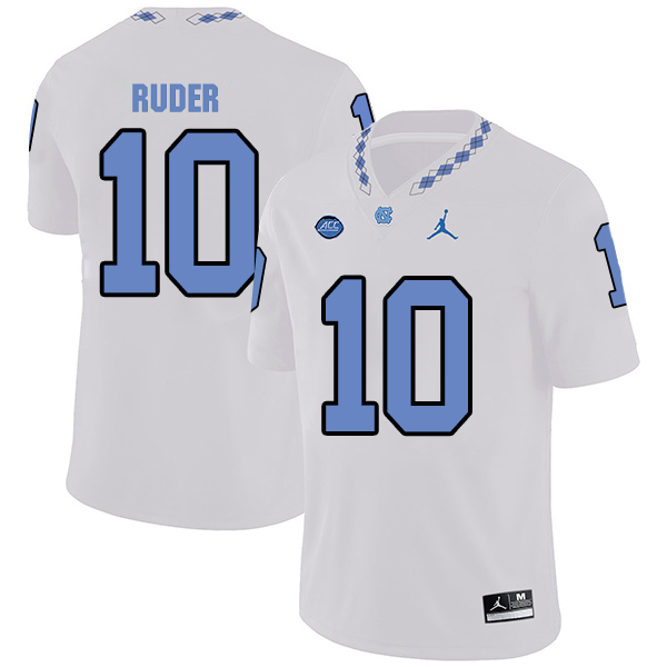 Mens North Carolina Tar Heels #10 Jace Ruder White Jordan Brand Stitched NCAA college Football Jersey