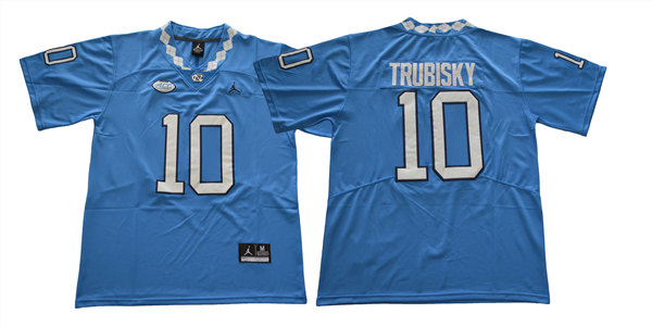Mens North Carolina Tar Heels #10 Mitchell Trubisky  Royal Jordan Brand Stitched NCAA college Football Jersey
