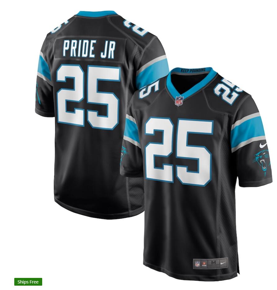 Men's Carolina Panthers #25 Troy Pride Jr. Nike Black Game Football Jersey