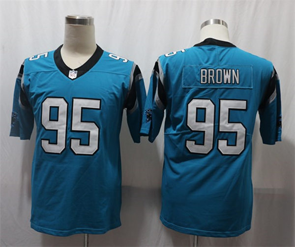 Men's Carolina Panthers #95 Derrick Brown Blue Nike Vapor Untouchable Limited Jersey