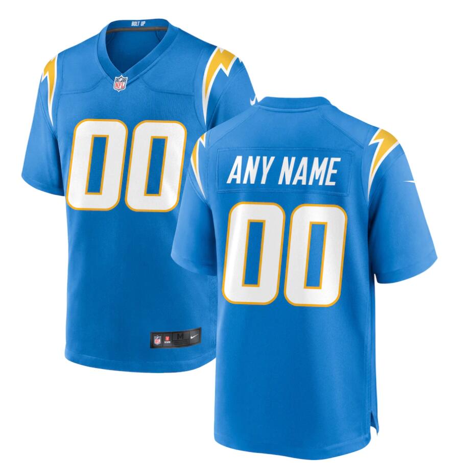 Men's Los Angeles Chargers Nike Powder Blue Custom Personal Football Jersey