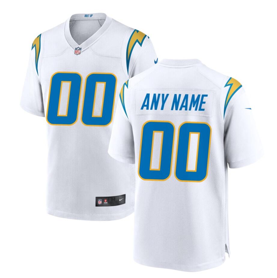 Men's Los Angeles Chargers Nike White Custom Personal Football Jersey