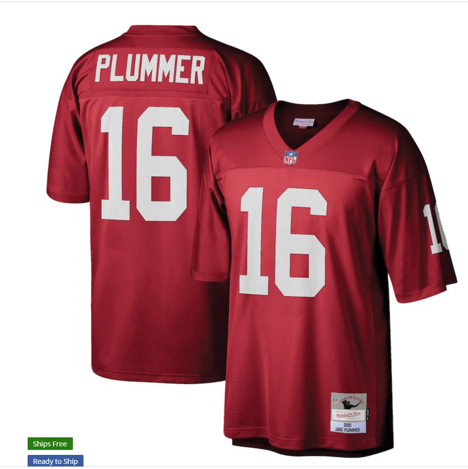 Mens Arizona Cardinals Retired Player #16 Jake Plummer Mitchell & Ness 2000 Cardinal Vintage Jersey