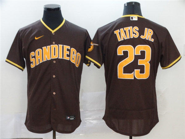 Men's San Diego Padres #23 Fernando Tatis Jr.  Nike Brown Road Player Flex Base Baseball Jersey