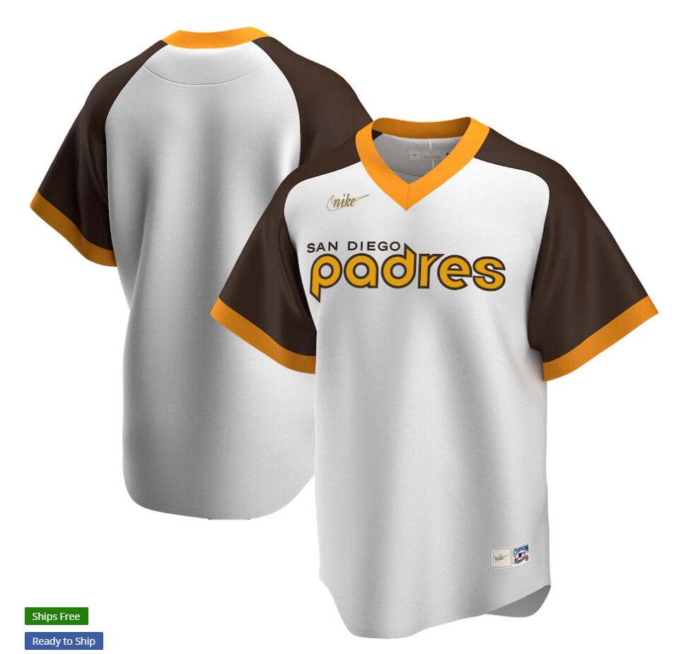 Men's San Diego Padres Blank Nike White Home Cooperstown Collection Team Jersey