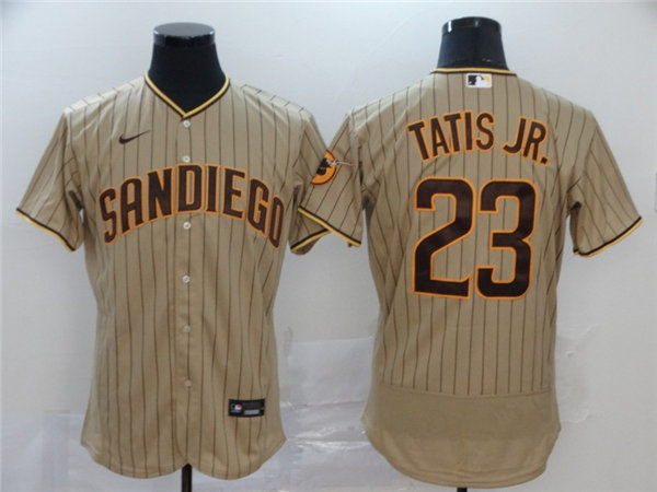 Mens San Diego Padres #23 Fernando Tatis Jr. Nike Tan Brown Alternate Flex Base Baseball Jersey