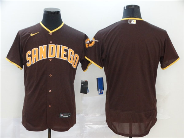 Men's San Diego Padres Blank Nike Brown Road Authentic Team Jersey