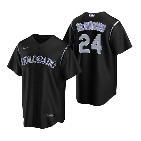 Men's Colorado Rockies #24 Ryan McMahon Nike Black Replica Alternate Jersey