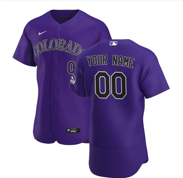 Men's Colorado Rockies Nike Purple Alternate Authentic Custom Jersey