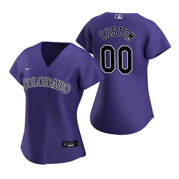 Women's Colorado Rockies Custom Nike Purple Alternate Jersey