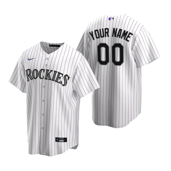 Youth Colorado Rockies Custom Nike White Stitched MLB Cool Base Home Jersey