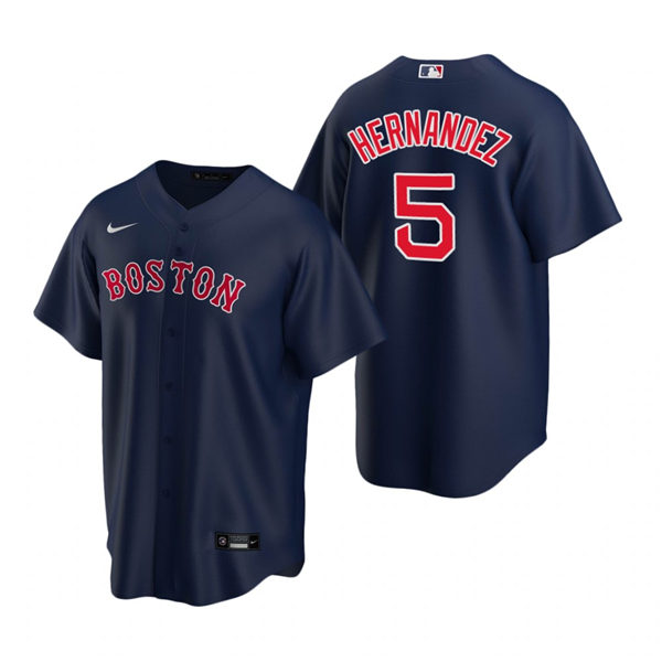 Mens Boston Red Sox #5 Enrique Hernandez Kike Hernandez Nike Navy Alternate Cool Base Jersey