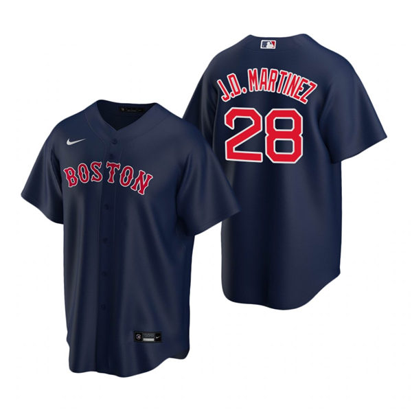 Men's Boston Red Sox #28 J.D. Martinez Nike Navy Alternate Cool Base Jersey