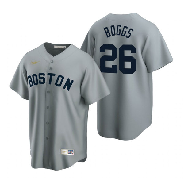 Men's Boston Red Sox  Retired Player #26 Wade Boggs  Nike Gray Cooperstown Collection Road Jersey