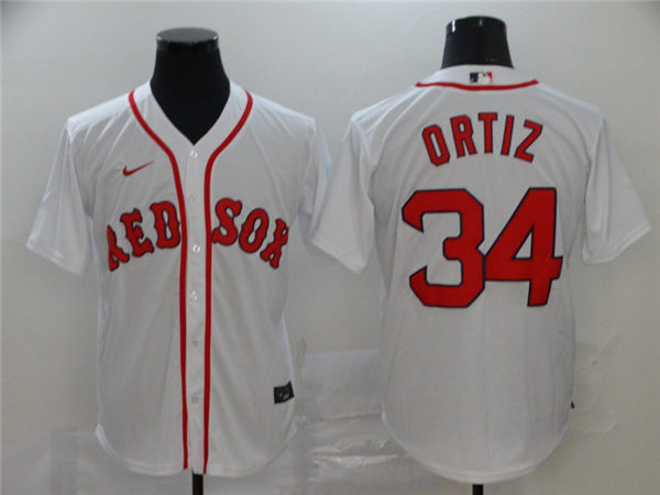 Men's Boston Red Sox  Retired Player #34 David Ortiz Nike White Home Cool Base Jersey