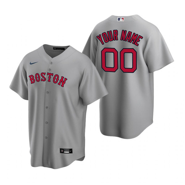 Men's Boston Red Sox Custom Nike Gray Stitched MLB Cool Base Road Jersey
