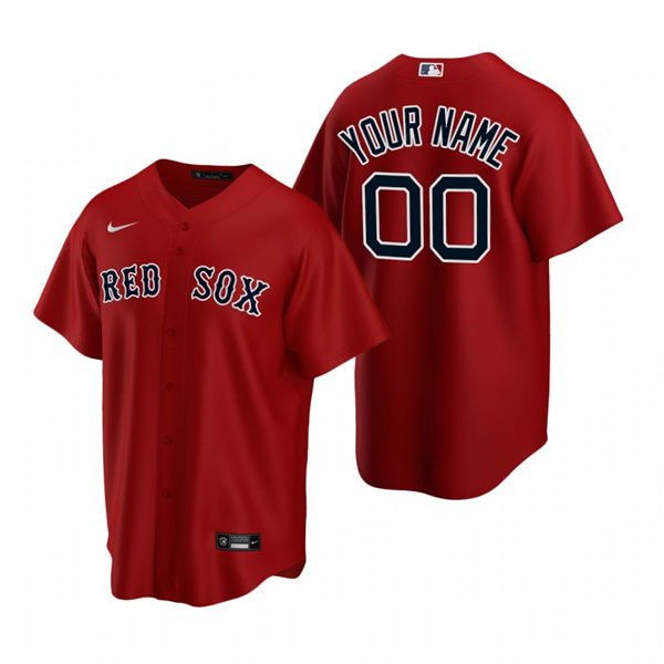 Youth Boston Red Sox Custom Nike Red Replica Alternate Jersey