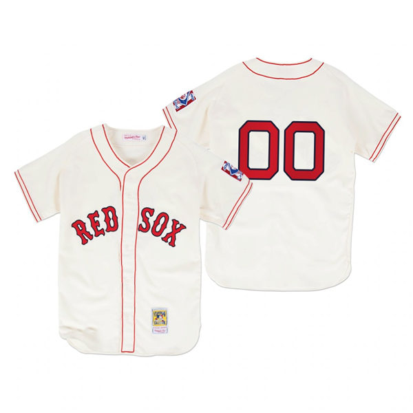 Men's Boston Red Sox Custom Cream 1939 Authentic Home Jersey