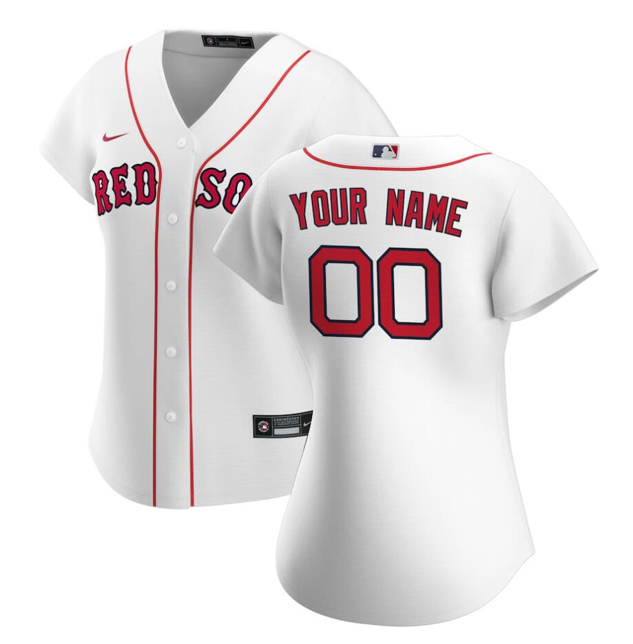 Women's Boston Red Sox Nike White Home Replica Custom Jersey