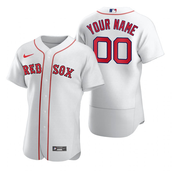 Men's Boston Red Sox Custom Nike White 2020 Stitched MLB Flex Base Jersey