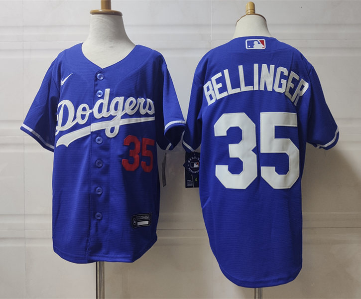 Youth Los Angeles Dodgers #35 Cody Bellinger Nike Blue Cool Base Baseball Jersey