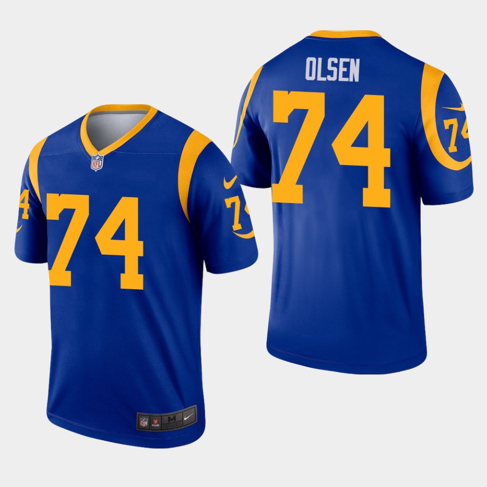 Men's Los Angeles Rams Retired Player #74 Merlin Olsen Nike Royal Limited Jersey