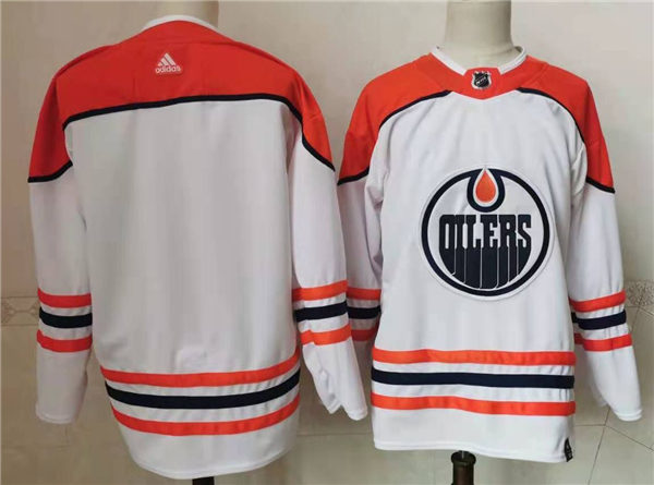 Men's Edmonton Oilers Blank adidas 2021 Season Reverse Retro Edition White Team Jersey 