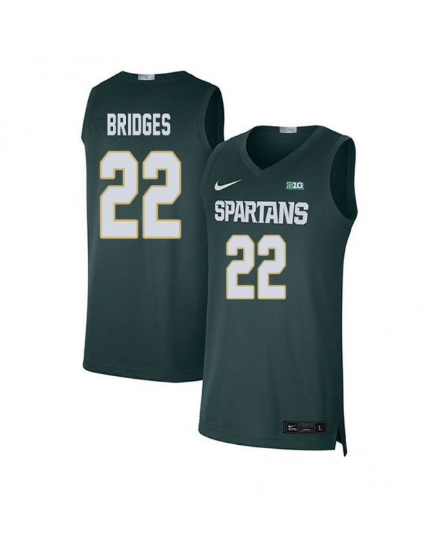 Men's Michigan State Spartans #22 Miles Bridges Nike 2020 Green Alumni Limited College Basketball Jersey