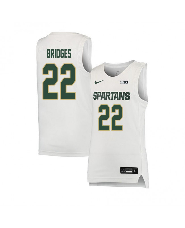 Men's Michigan State Spartans #22 Miles Bridges White 2020 Limited College Basketball Jersey