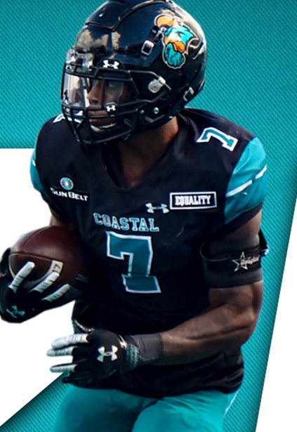 Men's Coastal Carolina Chanticleers #7 Jarrett Guest Black Under Armour Football Jersey