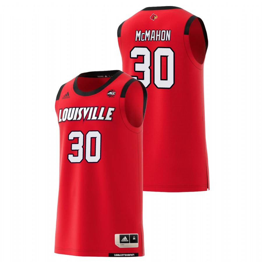 Mens Louisville Cardinals #30 Ryan McMahon Adidas 2019-20 Red College Basketball Jersey