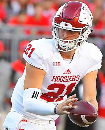 Men's Indiana Hoosiers Custom Adidas White Hoosiers College Football Jersey 