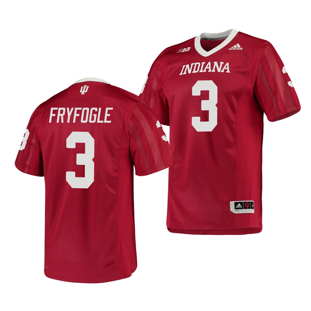 Men's Indiana Hoosiers #3 Ty Fryfogle  Adidas Crimson Indiana College Football Jersey