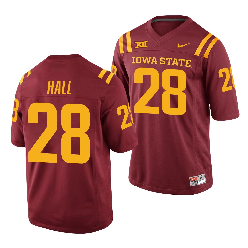 Mens Iowa State Cyclones #28 Breece Hall Nike Cardinal College Football Throwback Jersey