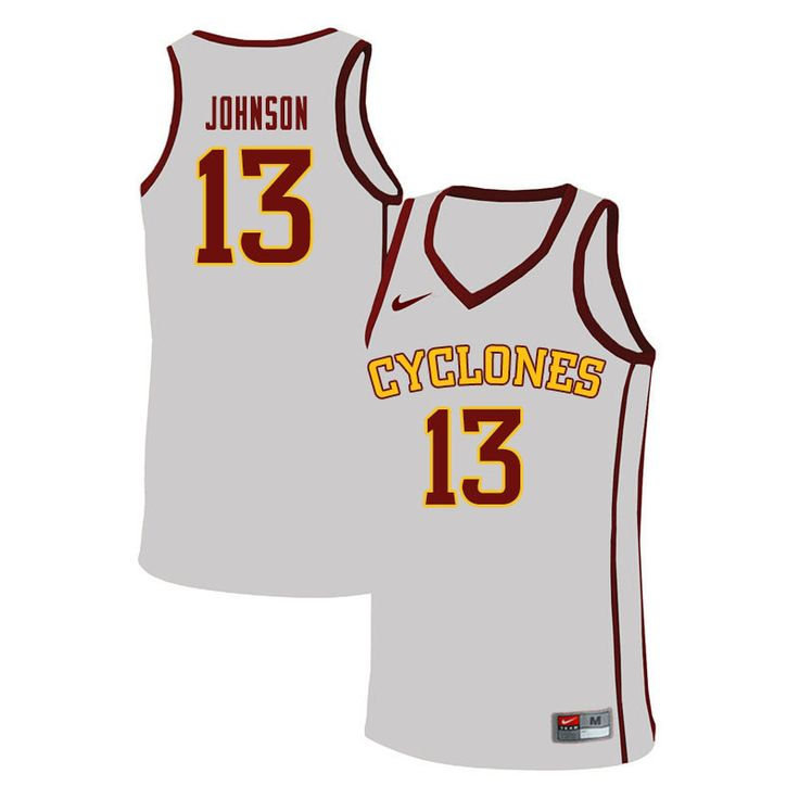 Mens Iowa State Cyclones #13 Javan Johnson Nike 2021 White Cyclones College Basketball Jersey