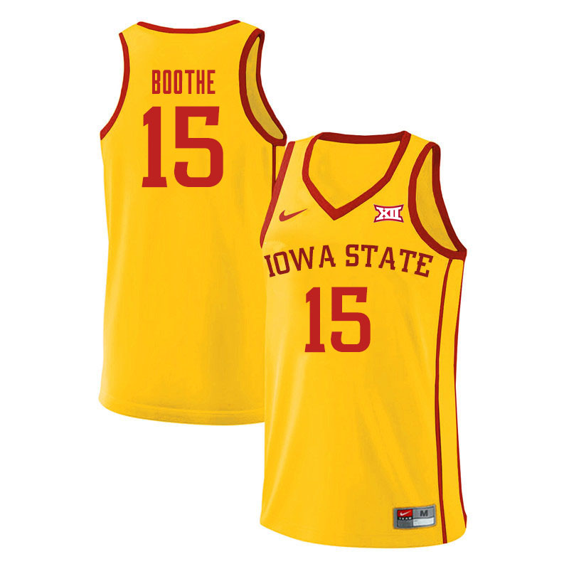 Mens Iowa State Cyclones #15 Carter Boothe Nike 2020 Gold Iowa State College Basketball Jersey