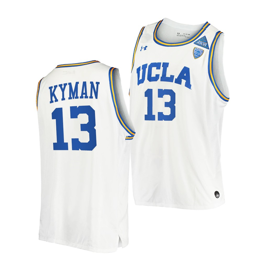 Men's UCLA Bruins #13 Jake Kyman Under Armour White Basketball Jersey
