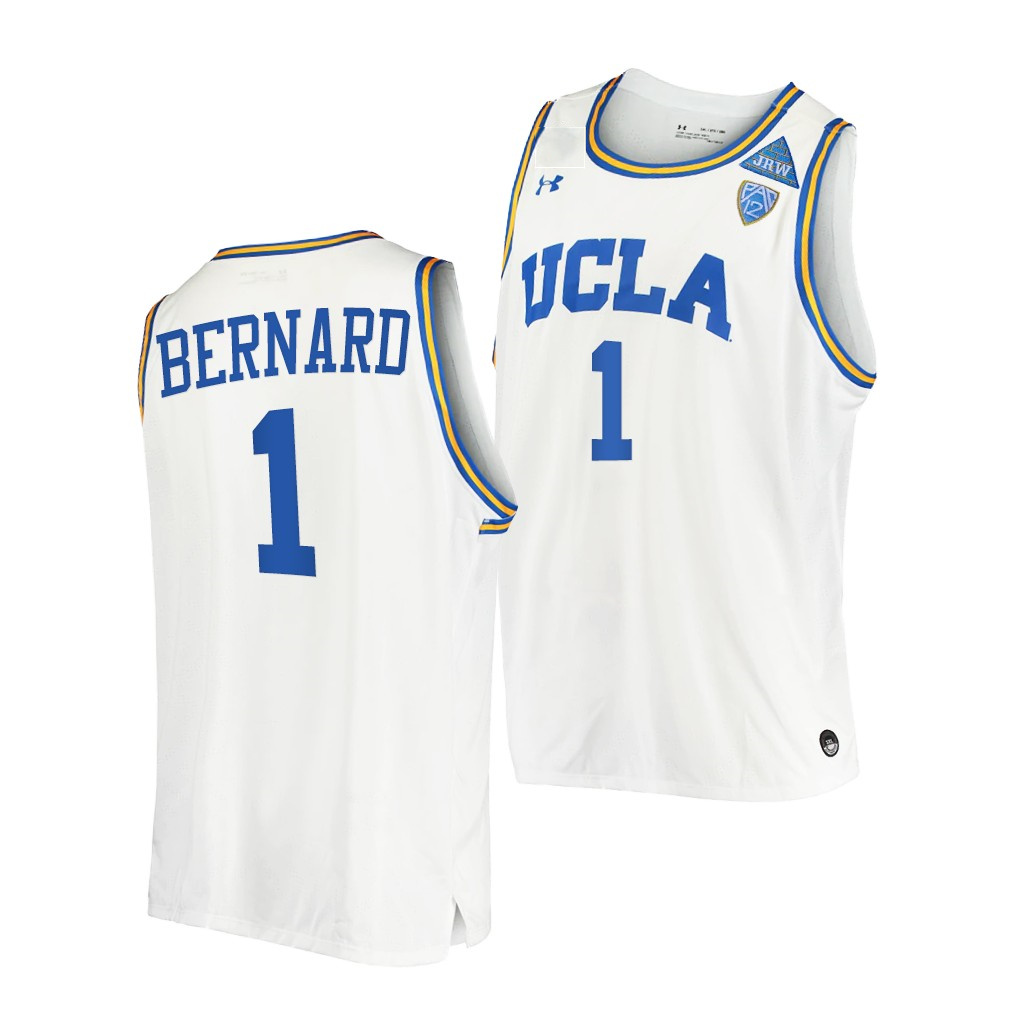 Mens UCLA Bruins #1 Jules Bernard Under Armour White Basketball Jersey 