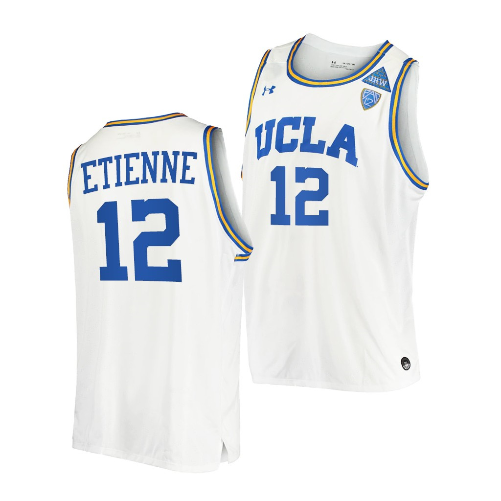 Men's UCLA Bruins #12 Mac Etienne Under Armour White Basketball Jersey
