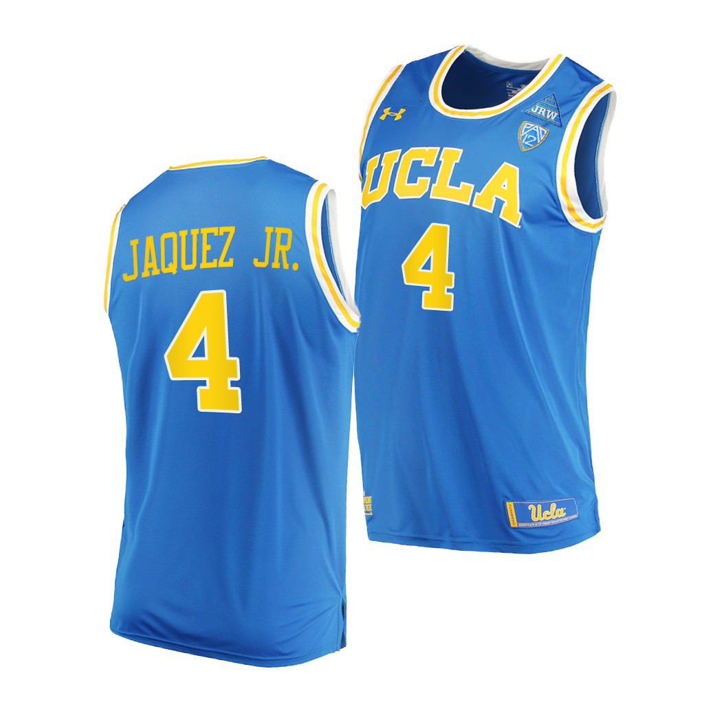 Mens UCLA Bruins #4 Jaime Jaquez Jr. Under Armour Blue Basketball Jersey 