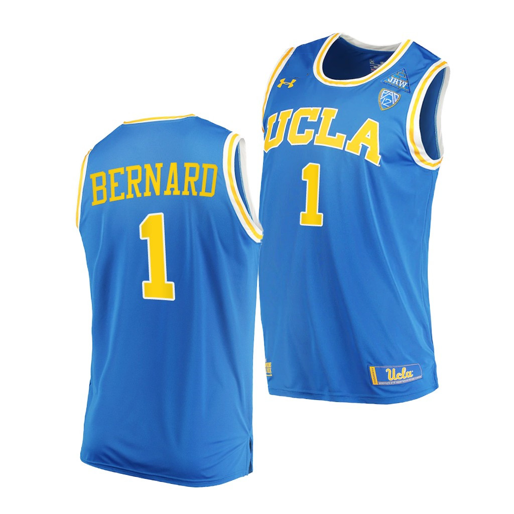 Mens UCLA Bruins #1 Jules Bernard  Under Armour Blue Basketball Jersey 
