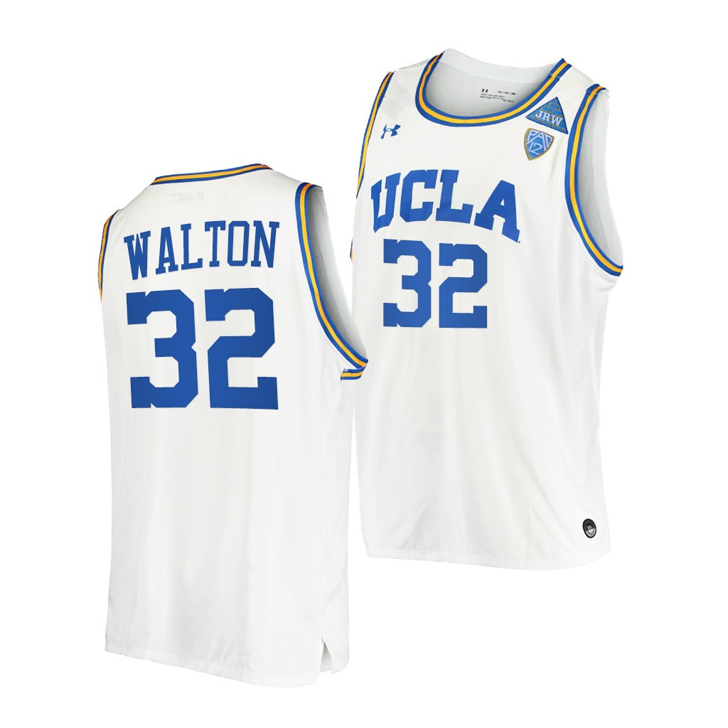 Men's UCLA Bruins #32 Bill Walton Under Armour White Basketball Jersey