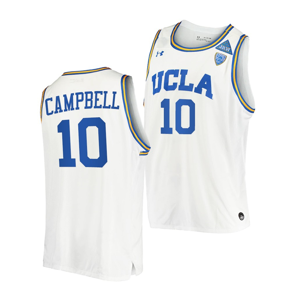Mens UCLA Bruins #10 Tyger Campbell Under Armour White Basketball Jersey 
