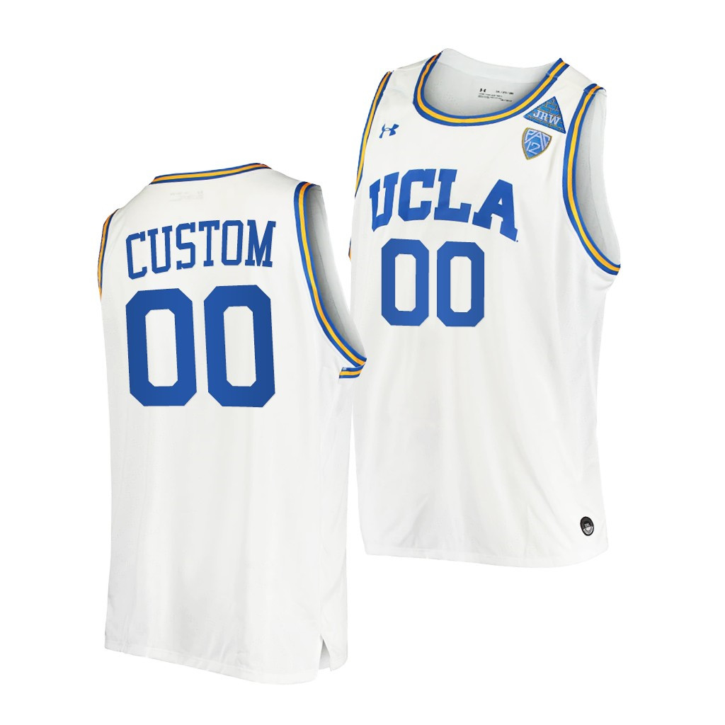 Mens UCLA Bruins Custom Under Armour White NCAA College Basketball Jersey 