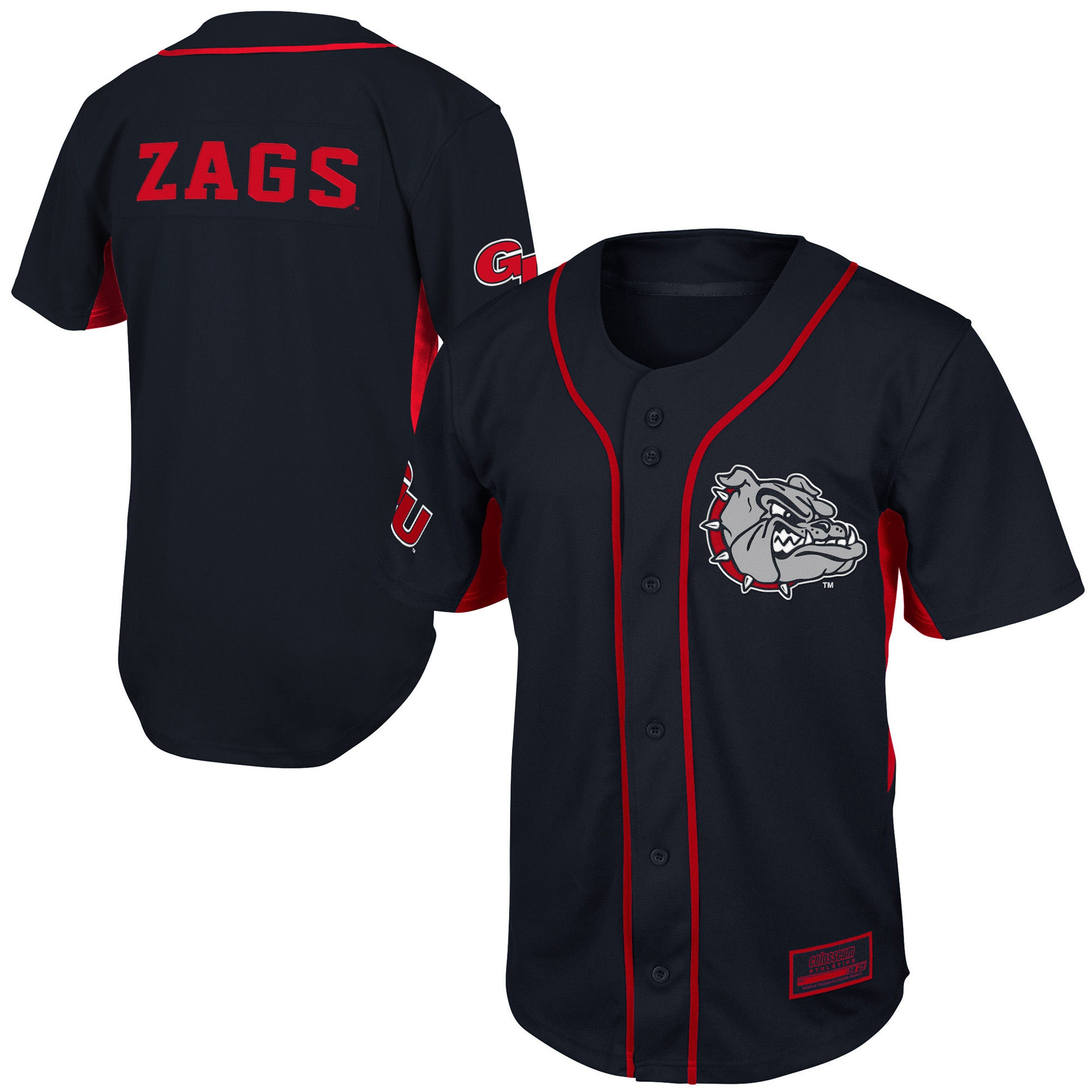 Men's Gonzaga Bulldogs Black Fielder Baseball Team Jersey